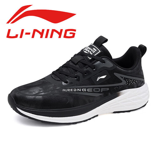 Li Ning 1990 shoes men's shoes winter velvet waterproof second-cotton sports shoes for men 2025 new autumn and winter youth running shoes for men black and white (velvet style) 39
