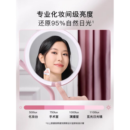 AMIRO cosmetic mirror mini3.0 desktop led with light portable desktop sun mirror vanity luminous mirror 3.0 minimalist white + magnifying glass