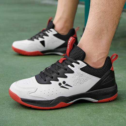 Badminton shoes men's 65Z3 rubber autumn new anti-slip lightweight double mesh lightweight wear-resistant cushioning competition shoes black red 42