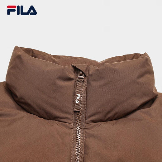 Женский пуховик FILA Yang Mi в том же стиле, новинка зимы 2025, непромокаемый короткий красочный пуховик RGB Mulan Brown-BN M 165/84A/M