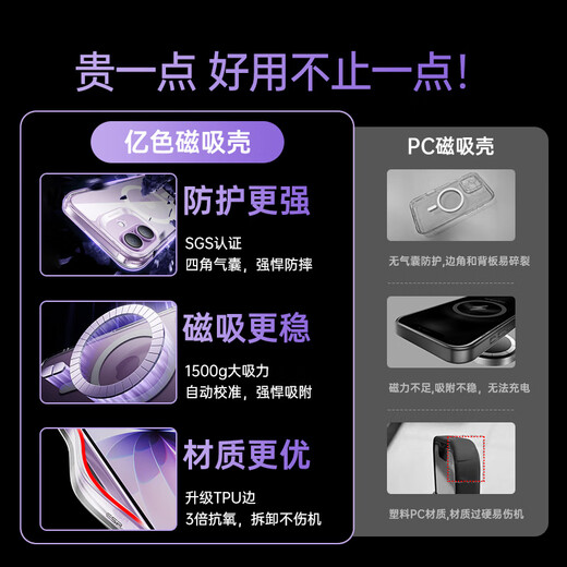 Eise (ESR) Ai button all-inclusive suitable for iPhone17 mobile phone case Apple 17 protective cover transparent silicone soft shell ultra-thin magnetic lens protective air bag anti-fall new shell anti-fingerprint