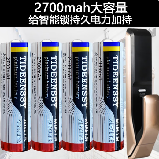 特登丝三星指纹锁电池P718 728密码锁智能门锁专用5号碱性电池发新款 乳白色  8节电池的价格