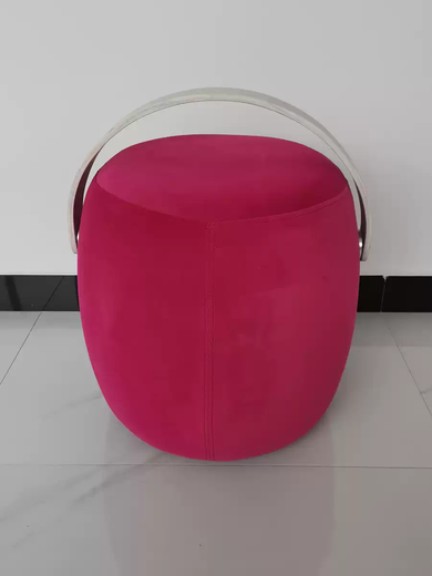 Shantou Lincun Nordic Casual Portable Bucket Round Stool Modern Simple Entrance Shoe Changing Stool Dressing Table Cosmetic Stool Meeting Negotiation Stool Light Gray Fabric