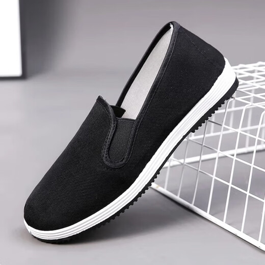 3520 Old Beijing cloth shoes, non-slip, wear-resistant, breathable work shoes, one-legged casual driving shoes, black bottom 43