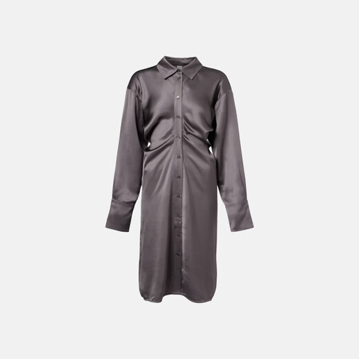 TOTEME Draped satin shirt dress P01102023 Gray S S