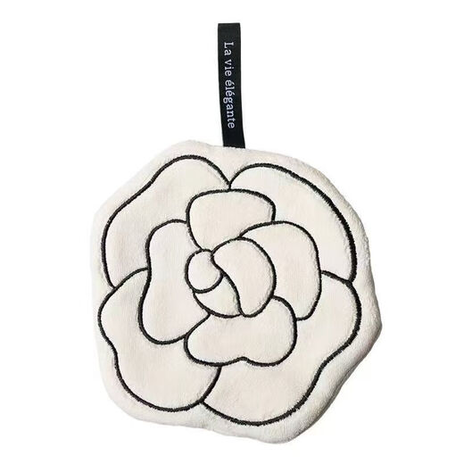 Gong Qin French style hand towel hanging absorbent home coral velvet towel kitchen bathroom thickened hand towel cute souvenir Camellia series 3 pack