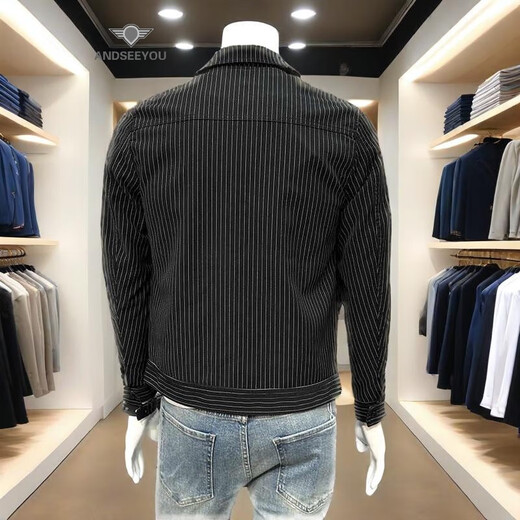 ANDSEEYOU trendy brand men's leather jacket 2025 autumn and winter new fashion fashion business casual PU leather jacket boutique men's black M