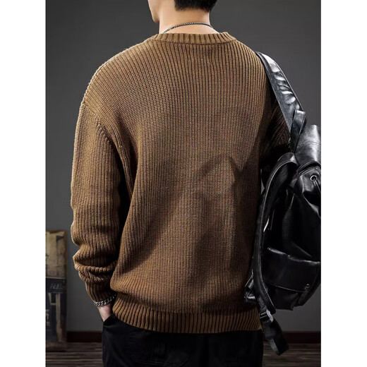 OLJ luxury high-end brand trendy sweater men's American retro Henry collar versatile heavyweight casual sweater jacket gray blue one size 4XL 200-220Jin Jin equals 0.5 kg