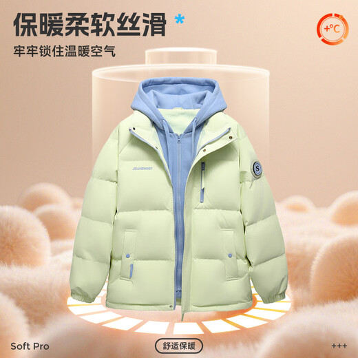 Jeanswest Wang Yibo same style fake two piece cotton jacket for men and women winter new American style color matching jacket in titanium gray 2021 L 170/88A