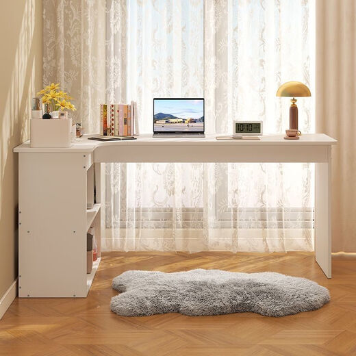 Laimeihui corner desk home study table bedroom girls dresser bookcase integrated corner computer desk office desk warm white right corner - length 120 width 70 height 74CM