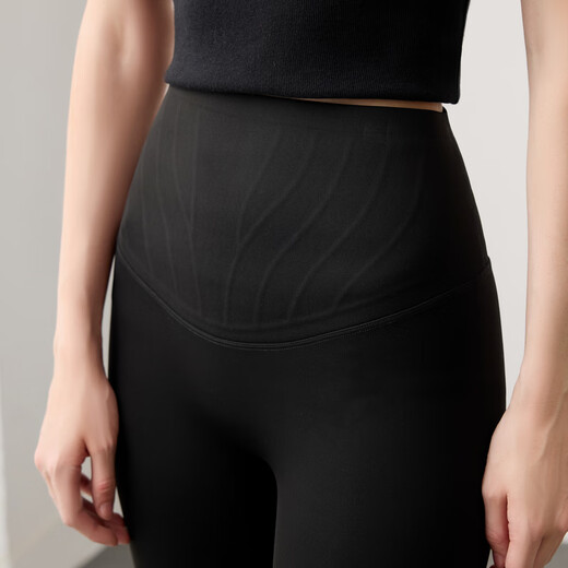 Sancai Duxing 2025 Winter New Yoga Pants High Waist Slim Shaping Butt Lifting Belly Controlling Leggings Shark Pants F Classic Black M 160/68A 160/68A