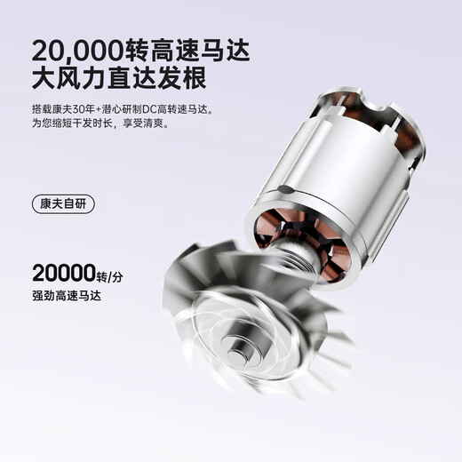 CONFU 260 million plasma hair dryer gift, strong wind, compact, quick-drying, hair care, portable dormitory home hair dryer 1600W KF-3158 Phantom Silver