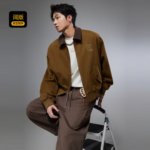 Cabin cotton nostalgic fabric jacket men's Barn style retro washed LOGO embroidered design autumn jacket