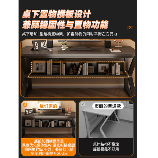 Tang Neng Youpin Double Computer Desk Side by Side Couple Gaming Table Desktop Bedroom Home Desk Work Table Long Combination Desk C-Leg Double Position Gaming Black 160CM