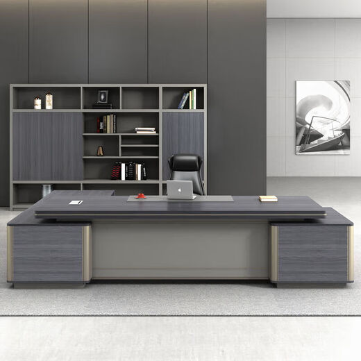 Simple modern boss office desk and chair combination, light luxury and atmosphere, chairman and president's office furniture, manager desk, executive desk, 1.8 meters single cabinet