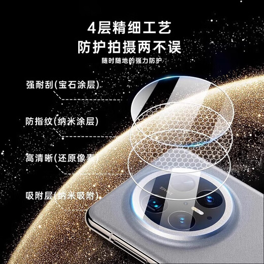 Filker Upgraded Positioning Second Sticker Suitable for OnePlus ace5 lens film OnePlus ace5pro mobile phone tempered lens film fully covers scratch-proof, dust-proof and drop-proof camera camera Large silk screen positioning lens film HD model *2 set