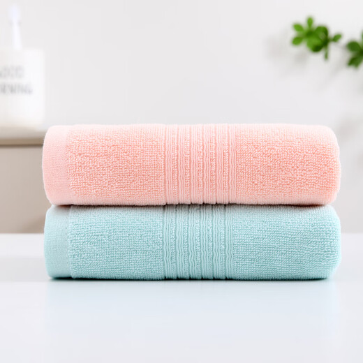 Hengyuanxiang Towels, cotton, thickened face towels, adult household, cotton, absorbent face towel set, wholesale, 4 pieces, 12033 [Orange + Green + Purple + Blue] 4 pieces