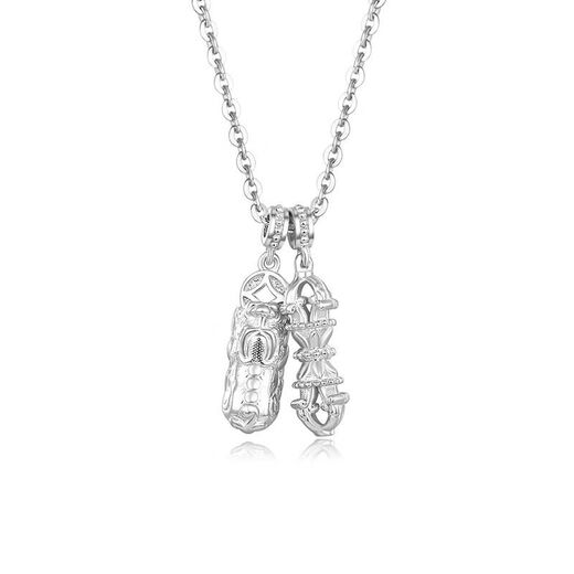 Mengjinyuan Platinum Pixiu Vajra Necklace pt950 Platinum Chain Set for Men and Women Same Style Birthday Gift 7.1g Chain Length Approximately 41.5+3cm