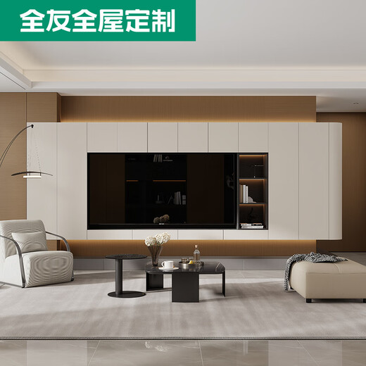 Quanyou (QUANU) Quanyou whole house customized overall bedroom wardrobe living room TV cabinet storage cabinet sideboard whole furniture cabinet customization 15 packages (the specific amount is subject to the design plan)