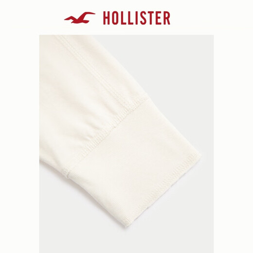 HOLLISTER25 new autumn and winter cotton LOGO Henry collar long-sleeved inner T-shirt men and women 324-5679 milk white M (180/100A)
