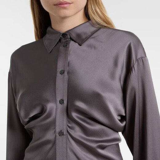 TOTEME Draped satin shirt dress P01102023 Gray S S
