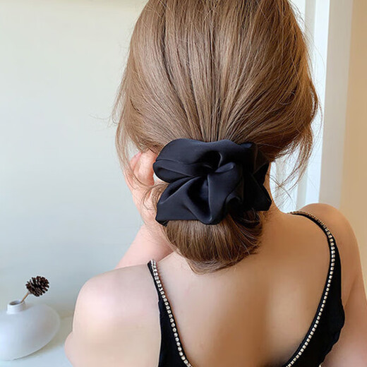Ye Feili French satin large intestine hair tie low ponytail ball scalp tendon headband leather case elegant hair accessories set of two