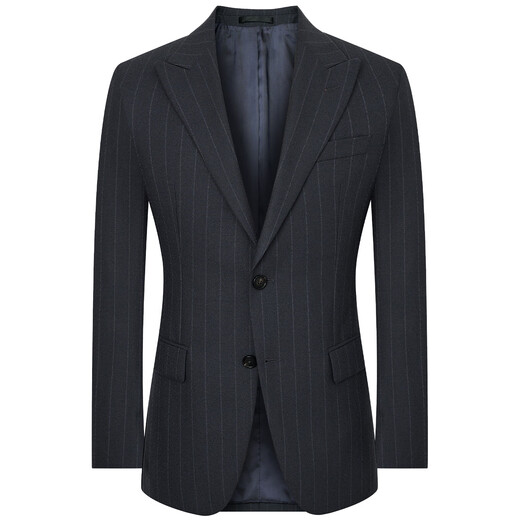 Anniversary Bird Suit Men's Wedding Men's Fashion Formal Wool Suit Striped Micro Suede Suit Pants Suit Men Iron Gray 48 A(175/96) /Please note waist or pants
