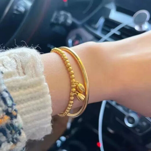YKINCASL Old Phoenix 999 Pure Gold Never Fades Ancient Method Heritage Bracelet Two Worlds Happy Ring Wedding Gift Heritage Bracelet + Two Worlds Happy Bracelet 58 mm 95-110 Jin Jin is equal to 0.5 kg