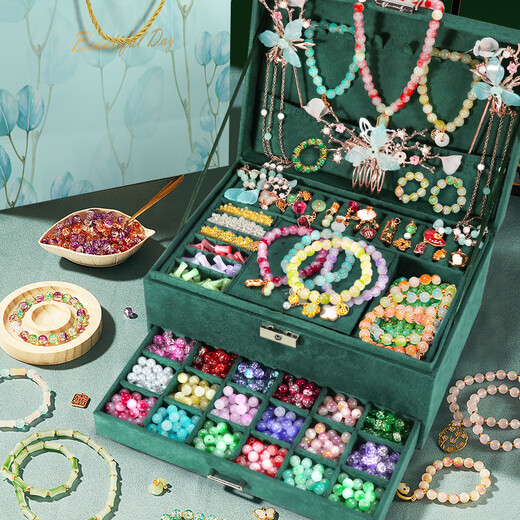 BIG TAYLOR – jouets antiques en perles pour enfants, boîte cadeau d'anniversaire pour filles, cadeau de noël, accessoires pour cheveux, maison de jeu en verre faite à la main