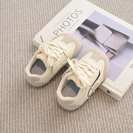 Terranis Yangma recommends boys spring and autumn new baby sports shoes Korean style soft sole non-slip toddler shoes cute and wear-resistant silver 16_inner length 10.5cm