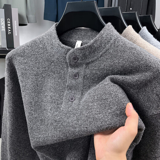 TOME BORNEK high-end tome Henry collar sweater men's autumn and winter new half-cardigan sweater men's top American style M9839 camel M