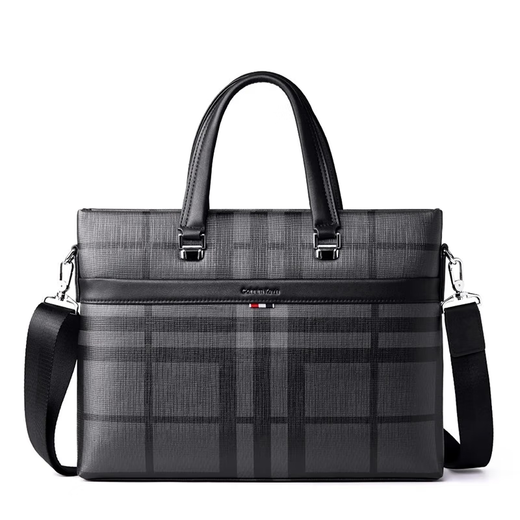 Cohnim kevin brand men's briefcase, laptop, document, shoulder crossbody bag, Valentine's Day birthday gift for boyfriend, British style c01831 striped style, large bag 14 inches