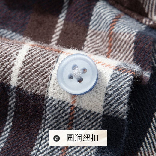 富鋌【100%纯棉加厚磨毛】秋季男士保暖衬衫男长袖格纹休闲男装衬衣男