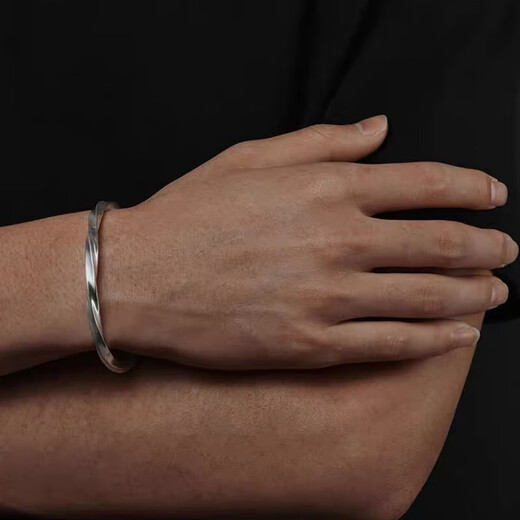 Half grain quality pt950 platinum bracelet new platinum men's Korean version trendy 18K open Mobius bracelet platinum circumference 16cm