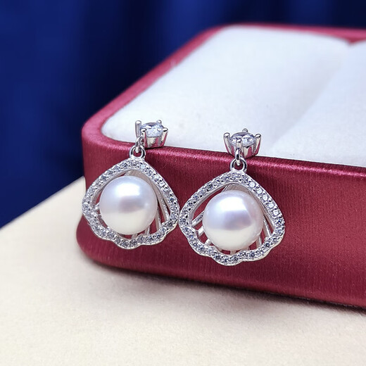 Authentic Pearl Pendant Earrings Set Affordable High-Light Freshwater Pearl Necklace S925 Silver Exquisite Stud Earrings 78mm Silver Style Pendant + S925 Silver Chain
