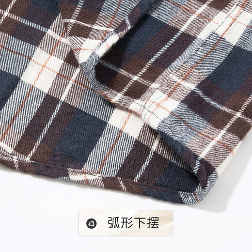 富鋌【100%纯棉加厚磨毛】秋季男士保暖衬衫男长袖格纹休闲男装衬衣男