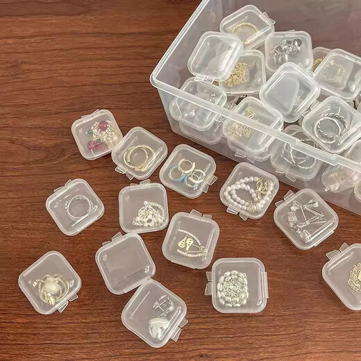 Acrylic transparent anti-oxidation jewelry storage box artifact women's necklace earrings earrings earrings ring jewelry box jewelry storage box 2 packs