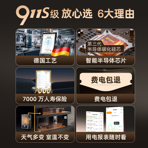 Shen'ao electric boiler household heating furnace 220v new 380v semiconductor heating rural three-phase radiator floor heating coal modification 911A wall-mounted 16kw/380v emergency heating WiFi remote control airtight heating bath