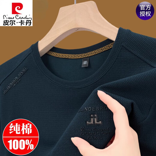 Pier Cardin Brand Swein Swein Swein Swein Swein Swein Sweins Men's 2025 Camiseta de base suelta Top de algodón Pure Top Top Top Top Tope T.