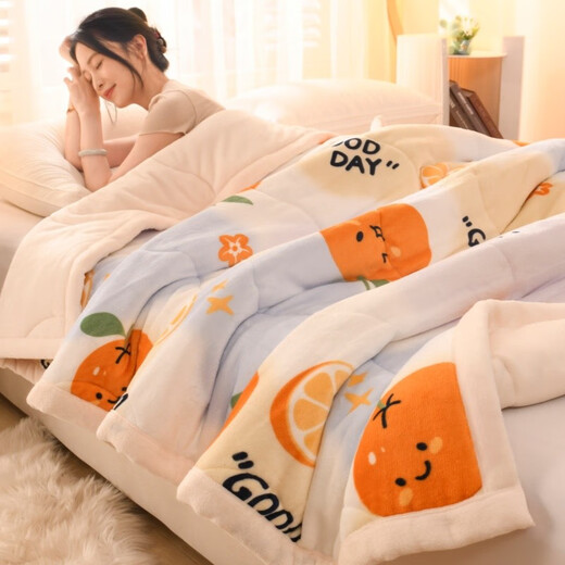 Fantasy Thick Blanket Baby Milk Velvet Blanket Winter Nap Office Sheet Cover Four Seasons Sofa Dancing Gray Double-sided Milk Velvet 200x230cm Three-layer Thick Blanket