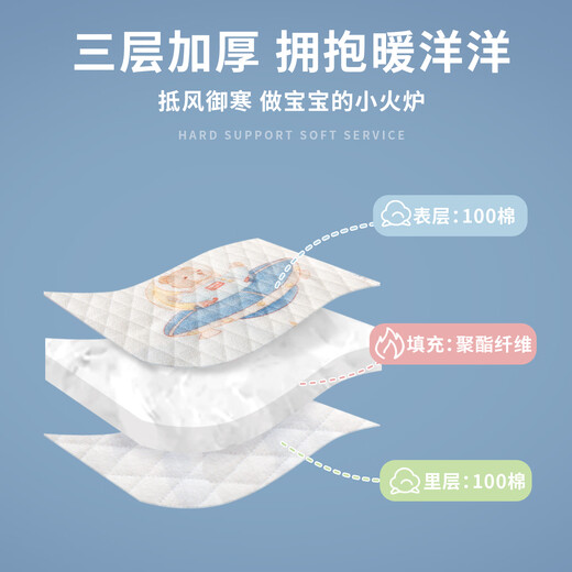 班杰威尔（Banjvall）婴儿衣服春秋季夹棉连体衣宝宝保暖哈衣爬服睡衣80