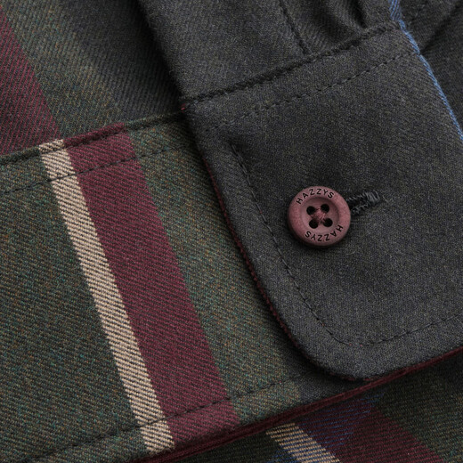 哈吉斯（HAZZYS）女装 2025冬季新款女士撞色复古格子长袖衬衫女ASCSK1CDK28 碳灰色CG 2XL (170/96A 44)