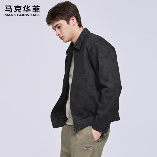 Mark Huafei American functional workwear leather jacket for men 2025 autumn and winter new casual windproof quilted pu leather jacket 1509 black 001 L 175