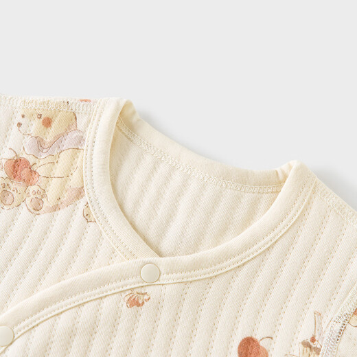 Tongtai (TONGTAI) baby jumpsuit autumn and winter pure cotton warm baby clothes newborn romper pajamas brown 66cm