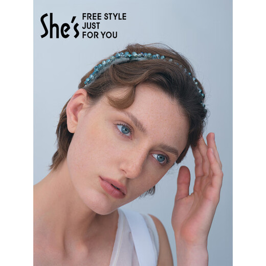 She s Qianzi Yaowo Declaration Flower Language Craft Crystal Hairband with Tooth Fashion Hairpin High Skull Headband Birthday Gift for Women Symphony Blue C0