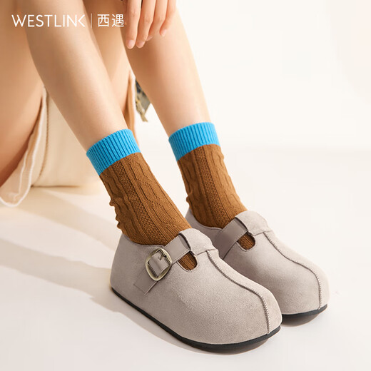 Westlink all-inclusive Birkenstock shoes for women 2026 new spring hot style slip-on lazy thick-soled toast shoes Birkenstock shoes apricot 35 (225)