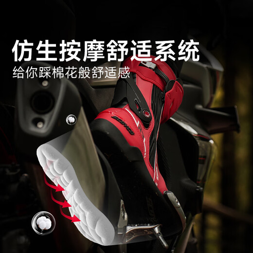 SCOYCO motorcycle riding shoes, anti-fall racing boots, wear-resistant, non-slip, breathable, protective motorcycle racing boots MR003-2 Haoyuebai 41
