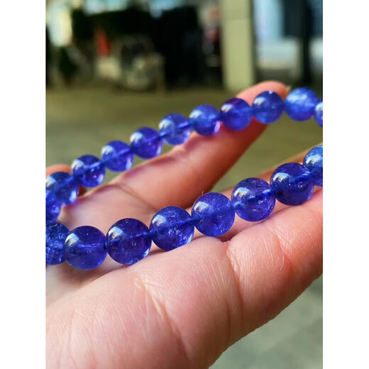 Keshan bead diameter 8-10mm tanzanite bracelet electric blue purple rare raw ore color beautiful crystal transparent 6mm