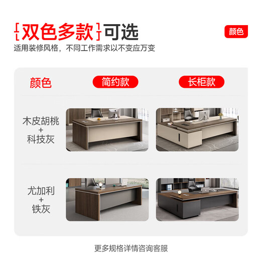 Zhongwei (ZHONGWEI) E0 level desk boss desk simple modern computer desk supervisor desk manager desk staff financial desk 2 meters including cabinet