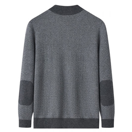 KING DEER middle-aged and elderly men's cashmere sweater half turtleneck zipper pocket thickened cardigan loose large size wool dad grandpa sweater gray 2XL 185 size 165-185Jin Jin is equal to 0.5 kg